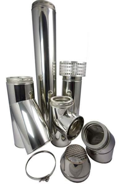 System 1 Single wall flue 447-700mm adjustable - diameter 200mm / 8"